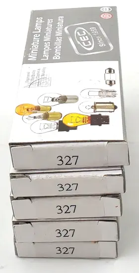 Cec 014271021275 Lot Of 5 Boxes 10 327 Miniature Lamps 28 Volt 1.12 Watt Midget Flange