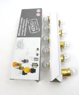Cec 014271028809 Box Of 10 62 Miniature Lamps 3.45 Volts 0.84 Amps Double Contact Base Ba15d