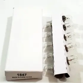 Ba9s Cec 1847 Box Of 10 Miniature Lamps 6.3 Volt 0.945 Watts Base 5000 Hrs Avg