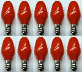 43160-236985 Cec Industries #7c7 Cr 120v Red Bulbs 120 V 7 W E12 Base Box Of 10