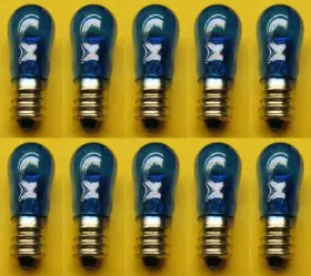 Cec Industries Spomhomnk54539 #6s6tb/120v Blue Bulbs 120 V 6 W E12 Base S-6 Shape 10pk
