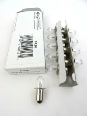 Pr30 Cec Box Of 10 Miniature Lamps 3.75 Volt 3.225 Watt Flashlight Bulbs