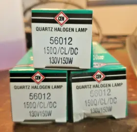 Ta7ms Cew 56012 3-pcs Quartz Halogen Lamps 150q/cl/dc 130v 150w