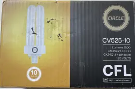 Cv525-10 Circle Cfl Light Bulbs 26w Gx24q-3 4 Pin 6500k 1800 Lumens 10 Pack