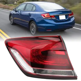 Clidr T8622511 Outer Tail Light Compatible With 2013 2014 2015 Honda Civic 4-door Sedan Repl