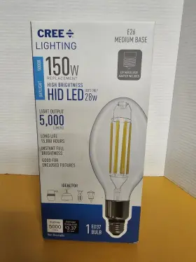 Ed37-50l-850-unv-moge26 Cree 150w Led E26 Clear Light Bulb With E39 Adapter Indoor Outdoor Medium Base