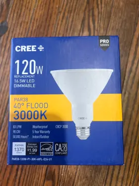 Par38-120w-p1-30k-40fl-e26-u1 Cree Par38 Led Flood Light Bulb 120w Replacement 3000k Dimmable New
