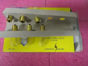 Damar 018013000375 6s6 30v Candelabra Base Clear Indicator Light 6 Bulb Pack