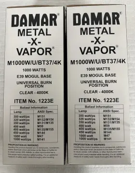 M1000w Damar 018013584318 2 Metal X Vapor M1000w/u/bt37/4k E39 Mogul Base Universal Burn Position