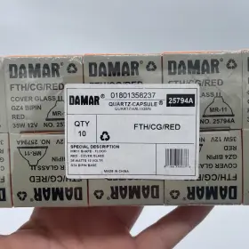 Damar 25794a Fth Cg Red 12v 35w Gz4 Bipin Mr-11 Light Quartz Halogen Lot Of 10