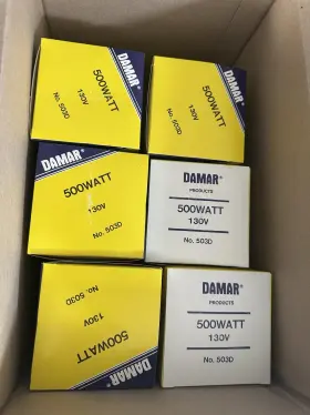 503d Damar Lot Of 6 500 Watt Bulb 130v E39 Base Clear Old Stock