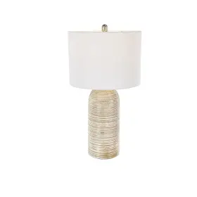 086557 Deco 79 Wood Room Table Lamp Accent With White Drum Shade 14 Inch X