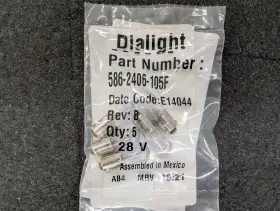 Dialight 586-2406-105f New Led Mini Bayo T3 1/4 28v White - Lot Of 5pcs