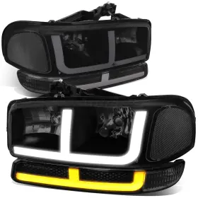 Hl-lb4-sierra99-bk-sm-cl1 Dna Motoring 194286126957 Pair Of Black Housing Smoked Lens Clea