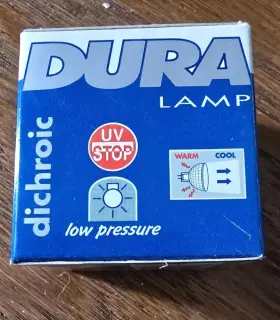 01972 Duralamp Dura 12v 75w Eyc 38 Degree Beam Dichroic Halogen Lamp Italy 13a