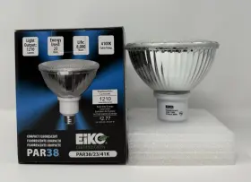 1210 Eiko Par38/23/41k Compact Fluorescent Light Bulb 23w 4100k Lumens