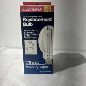 Mv175 Electripak 075114075220 175 Watt Mercury Vapor Replacement Bulb. R175 R175m. Model
