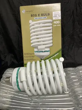 Eg-200 Energetic Big E Bulb Cfl 400w Mh Replacement E-39 Mogul Base 265-320v Us