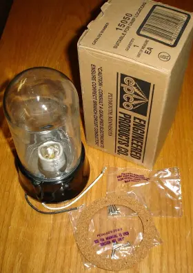 15050 Epco New Ceiling Mount Glass Globe Utility Light Fixture Damp Location Nos