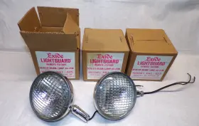 Exide Prl-625 5 Model 6v 25w Sealed Beam Lamps New Old Stock