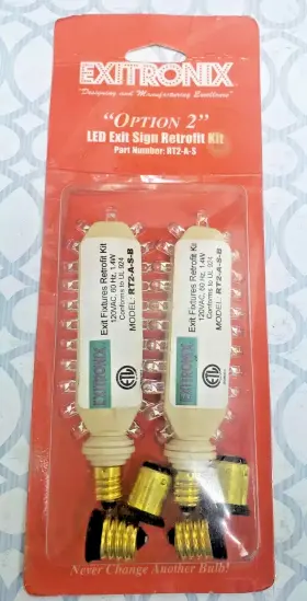 Rt2-a-s-b Exitronix Led Exit Fixtures Retrofit Kit 1.4w 102vac Red