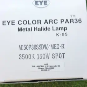 M150p36ssdw Eye M150p36ssdw/med-r Color Arc Par36 Metal Halide Lamp 150w 3500k Spot
