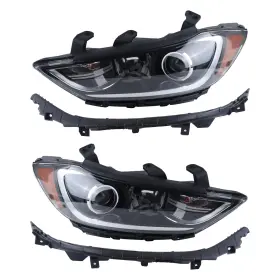 Feidks Whddf3000 4pc Halogen Headlights Head Lamps Assembly Mounting Brackets Compatibl