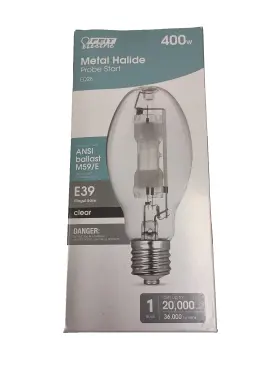 Ed28 Feit 017801970364 400w Clear Metal Halide High Intensity Discharge E39 Mogul Base Bulb
