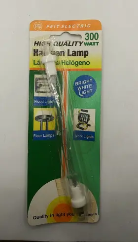 Bpq300t3 Feit Bpq300t3/cl/t Electric 300w 120v T3 Halogen Bulb Blade Pin Tab 5.75 Inch L Satco S3429