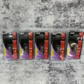 Bpq60 Feit Electric 017801784961 New 60w Halogen Bulbs Bpq60/g9 120v T4 G9 Base Lot Of 5 Dimmable