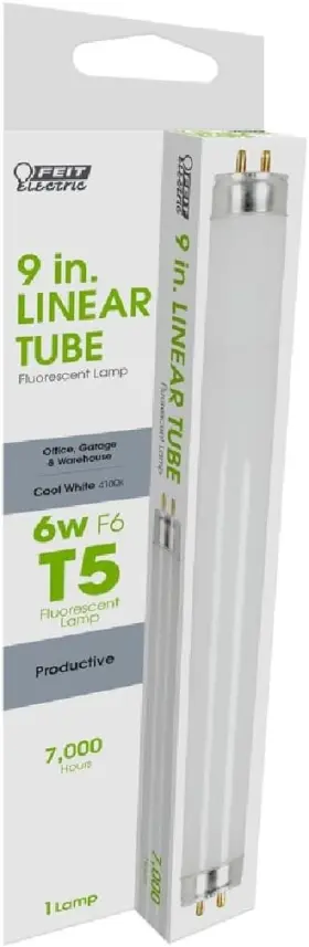 F6t5 Feit Electric F6t5/cw/rp 6 Watt T5 9 Inch L Fluorescent Bulb Cool One Size White