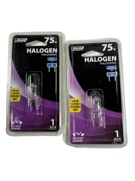 Feit Elecvtric 017801784633 New Old Stock 2x 1 Pack Electric 75w Halogen Bulbs G-8 Sealed