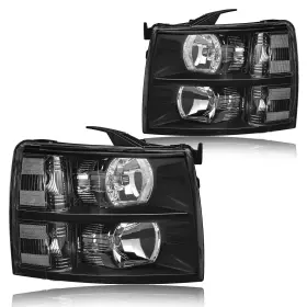 Fl-hl-013-bk Fullux For 2007-2013 Chevy Silverado 1500 Headlights Assembly Compatible With 07-14