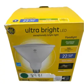 Ge 043168458931 Ultra Bright Led Flood Light Bulb Par38 Warm White Dimmable 1500 Lumens 100