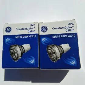G85110 Ge 043168851107 Lot Of 2 20-watt Mr16 Gx10 Base Metal Halide Hid Light Bulb