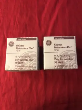 Ge 043168970242 Lot Of 2 Halogen Performance Plus 50 Par 36/vnsp/h Very Narrow Spot Watt