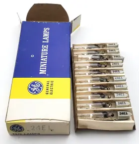 24e1 Ge Box Of 10 General Electric Vintage Miniature Lamps 24 Volt 8.4 Watt T2