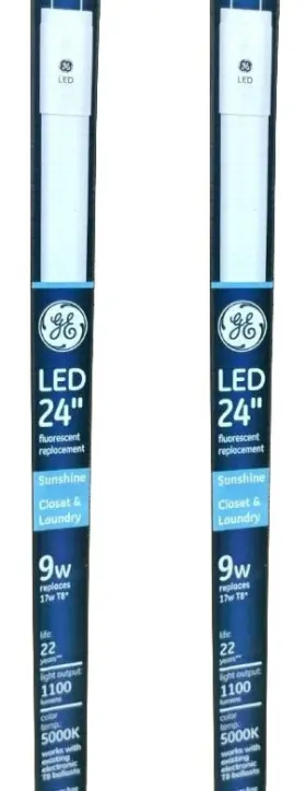 Ge 35867 2 Tubes Led Tube 24 Inch T8 5000k Sunshine 9 Watt 1100 Lumens