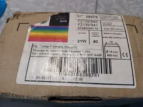 39978 Ge Case Lot Of 40- F21w/840 841 Starcoat Tube Bulb 21 Watts
