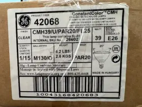 Cmh39 Ge 42068 15 Pieces Cmh39/u/par20/fl25 39 Wat Par20 E26 Clear 3000k Cmh 25 Degree #3