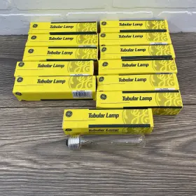 Fg1048ay1 Ge 4250479 Lot Of 12 New Tubular Lamp 25w 120v Light Bulb Tube Clear