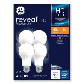 46650 Ge 5 W Reveal Hd A19 Led Light Bulb 4/pack New