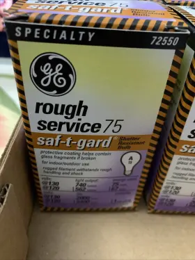 4709947 Ge 75 Watt 120v Rough Service Bulb Stg/cvg 4 Bulbs Per Lot #2