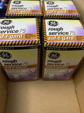 4709947 Ge 75 Watt 120v Rough Service Bulb Stg/cvg 4 Bulbs Per Lot