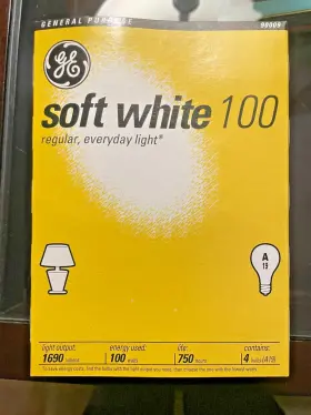 4855097 Ge 100 Watt Soft White Light Bulbs Incandescent 4 A19 New Old Stock