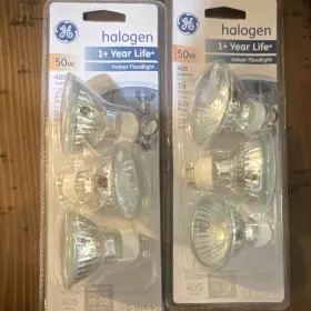 Gu10 Ge 6467 Halogen Indoor Floodlight Bulbs 50w Base 3-pack Mpn