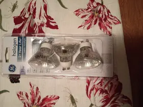 Ge 64676 Halogen 35w Gu10 Indoor Floodlight Light Bulbs 3-pack 120v Mpn
