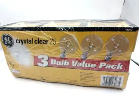 90882 Ge 3-pack Bulbs 25-watt- Not Led Crystal Clear Light Bulb Incandescent 1500 Hrs