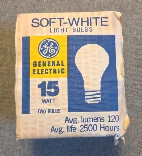 Cg15-u Ge 15w Soft White Incandescent Light Bulbs 2 Pack Nos