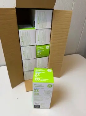 Fle23ht3 Ge Fle23ht3/2/841 Box Of 10 Compact Fluorescent Cfl Spiral Cool White 4100k 23 Watt Bulbs 94546